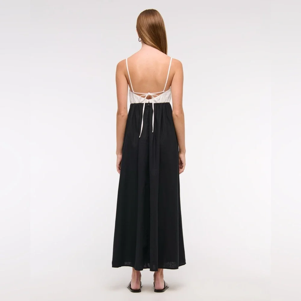 NWT A&F Tie-Back Babydoll Maxi Dress